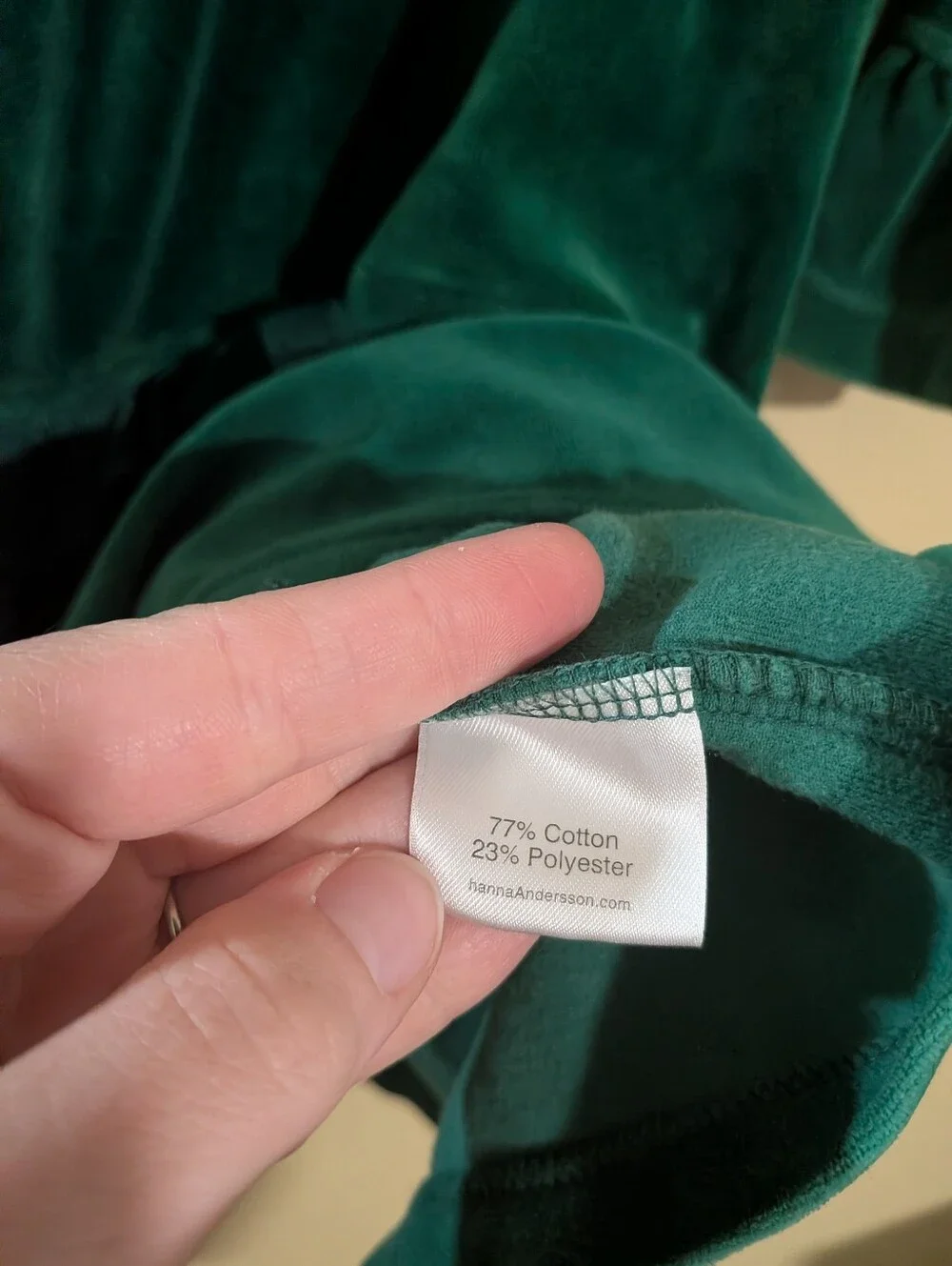 Hanna Andersson Green Velour Ruffle Dress 100 4